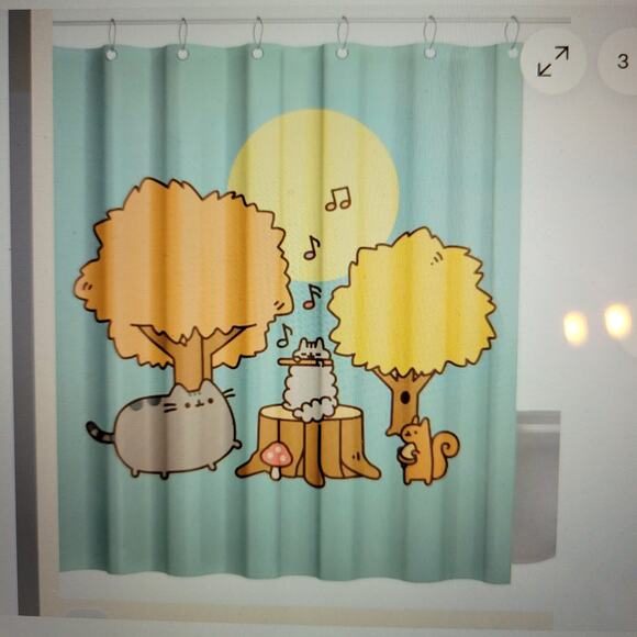 Pusheen Cat Fabric Shower Curtain 70x72” - Fall 2017 Subscription Box Exclusive - Picture 1 of 5